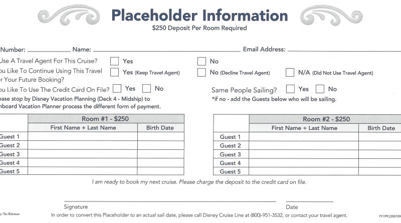 what is a disney cruise placeholder